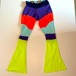 Festival, bright custom made flared Jersey pants